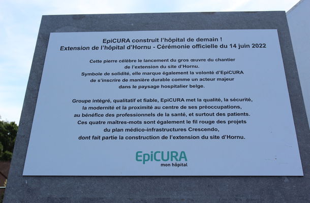 Extension d’Hornu : EpiCURA a posé la première pierre symbolique de l'hôpital de demain